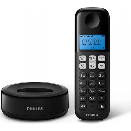 CORDLESS PHONES  D1611 BLACK ΜΕ ΑΝΟΙΧΤΗ ΑΚΡΟΑΣΗ &ΦΩΤΙΖΟΜΕΝΗ ΟΘΟΝΗ